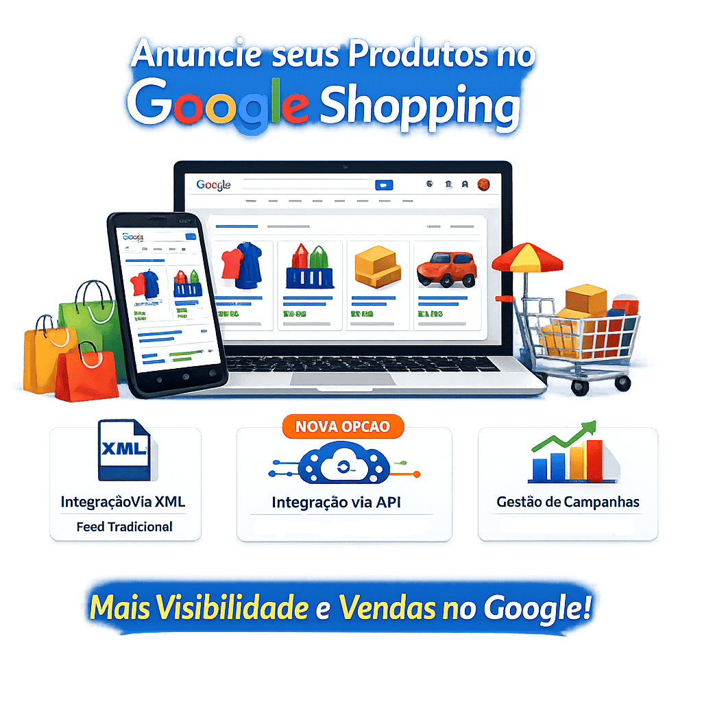 Integração Google Shopping Merchant Center - Campanhas de produtos Visual E-commerce