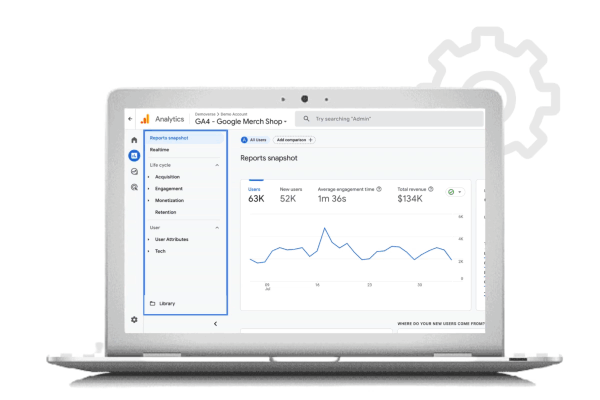 Integração Visual E-commerce com Google Analytics - Dashboard de métricas e análises de vendas