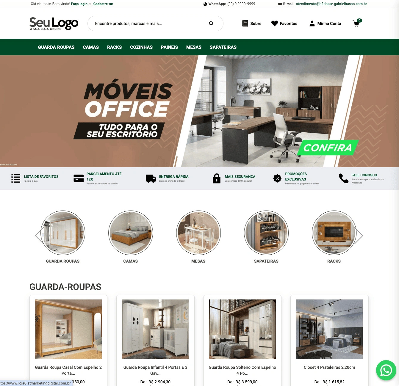 Template de loja virtual para móveis – Visual E-commerce