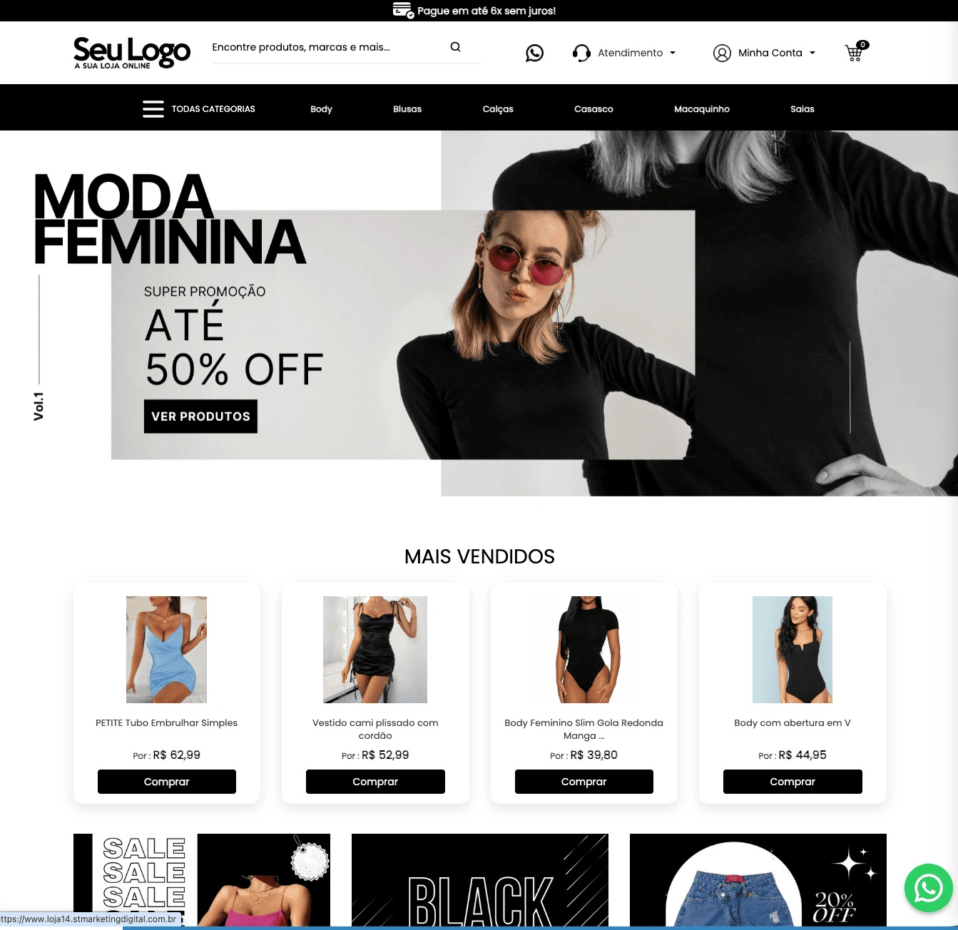 Template de loja virtual para vestuário – Visual E-commerce