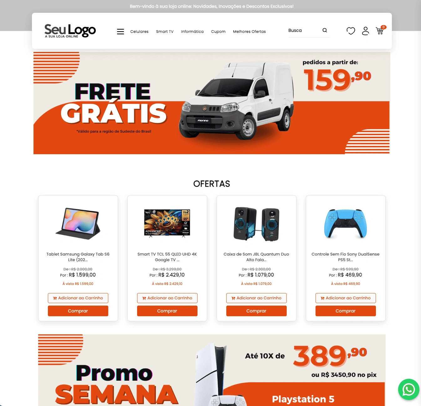 Template de loja virtual para moda – Visual E-commerce