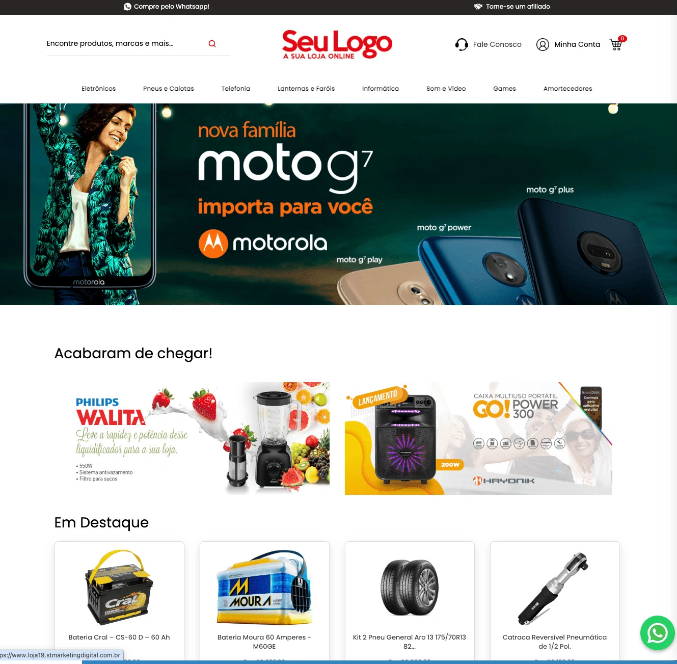 Template de loja virtual para eletrônicos – Visual E-commerce