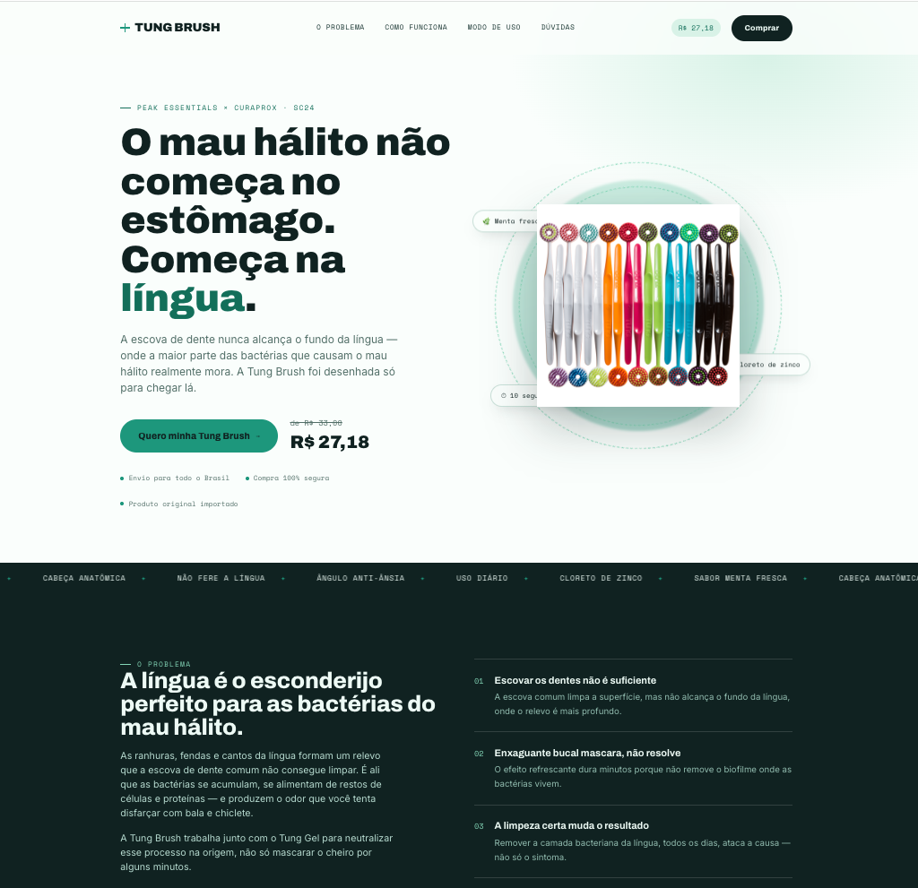Landing Page de produto específico para loja virtual criada na Visual E-commerce